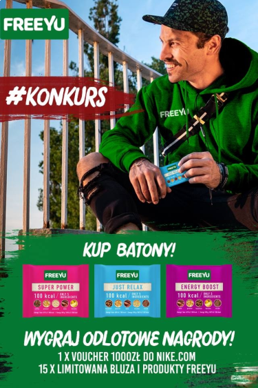 Konkurs "Batony FREEYU - Pokaż nam jak, bardzo jesteś głodny wolności" Auchan, Rossmann