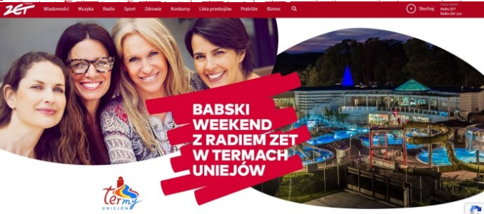 Konkurs "Babski Weekend z Radiem ZET w Termach Uniejów"
