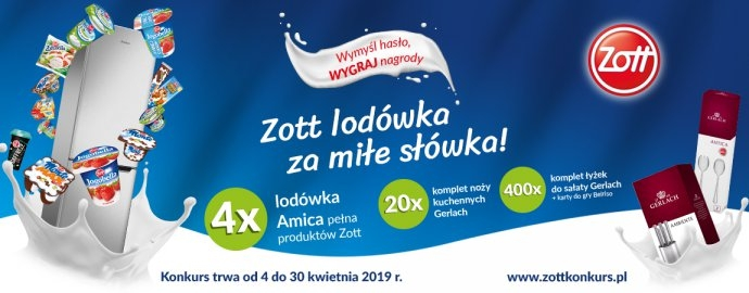 Konkurs "Zott lodówka za miłe słówka" Delikatesy Centrum, etapy