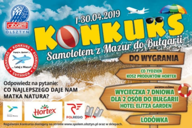 Olsztyn: Konkurs "Samolotem z Mazur do Bułgarii"