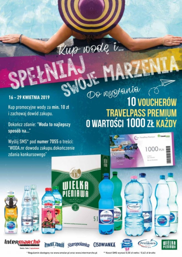 Konkurs "Kup wodę i spełniaj swoje marzenia" Intermarche