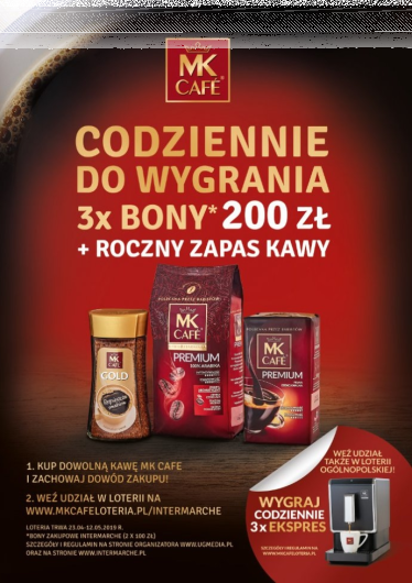 Loteria "Wygraj codziennie z MK Cafe w Intermarche"