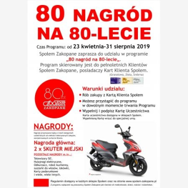 Zakopane: Konkurs "Jubileuszowy program lojalnościowy"