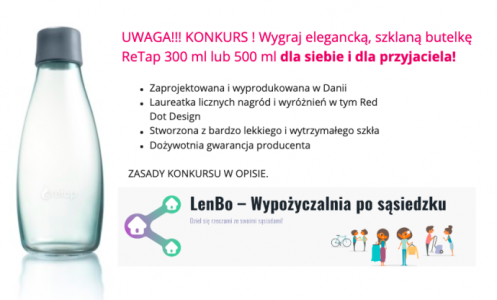 Wygraj elegancką, szklaną butelkę na wodę ReTap