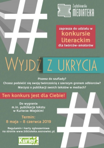 Sosnowiec: Konkurs literacki "Wyjdź z ukrycia"