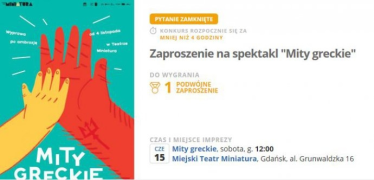 Trójmiasto: Wygraj 1 podwójne zaproszenie Mity greckie