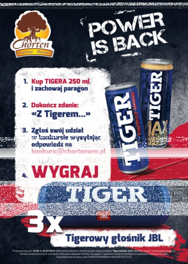 Konkurs z Tigerem "Chorten Warmia i Mazury"