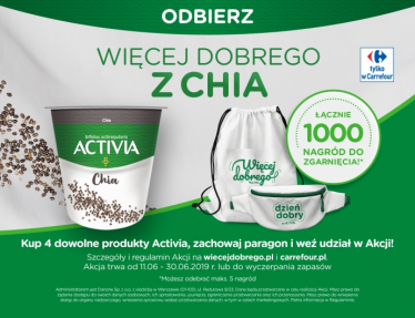 Konkurs "Activia - Więcej dobrego z Chia" Carrefour