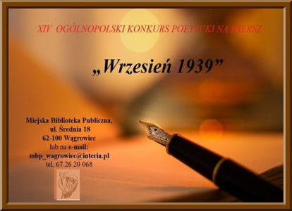 XVI Ogólnopolskie Konkurs Poetycki na Wiersz "Wrzesień 1939"