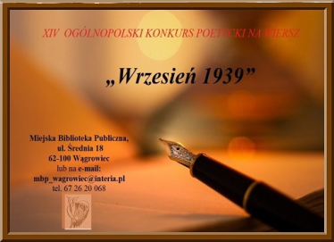 XVI Ogólnopolskie Konkurs Poetycki na Wiersz "Wrzesień 1939"