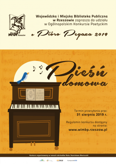 Ogólnopolski Konkurs Poetycki "O Pióro Pegaza 2019 – Pieśń domowa"