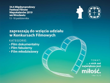 Konkursy Filmowe w ramach 34.4 Międzynarodowego Festiwalu Filmów Niepokalanów 2019 we Wrocławiu.