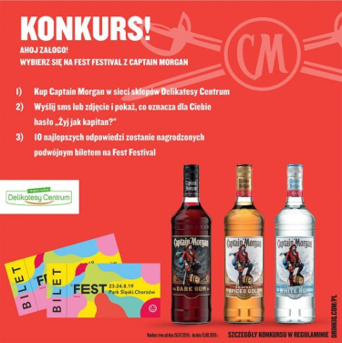 Konkurs "Żyj jak Kapitan" Delikatesy Centrum, 18+