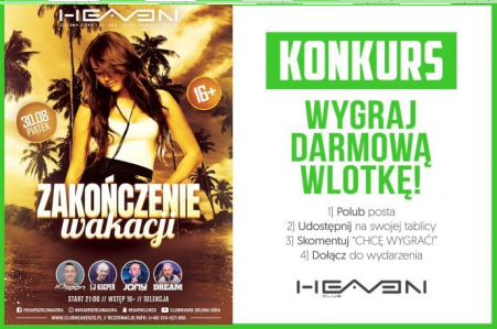 Zielona Góra: Konkurs "Zdobądź darmową wlotkę na piątkową imprezę!" do godz. 18:00