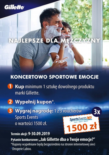 Konkurs "Emocje z GILLETTE" Drogerie Laboo