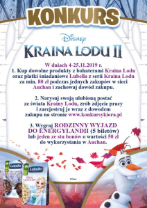 Konkurs "Ulubiona postać ze świata Krainy Lodu" Auchan