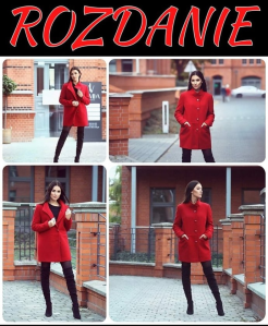 WYgraj płaszcz LINDA w kolorze ciemna wiśnia