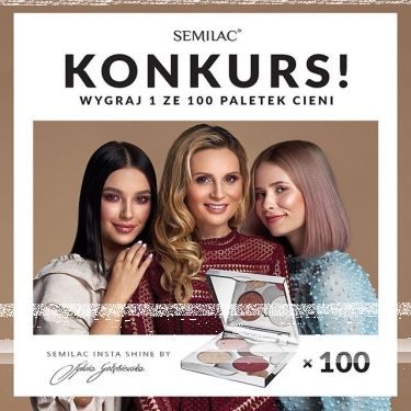Wygraj 1 ze 100 bestsellerowych paletek cieni Semilac Insta Shine