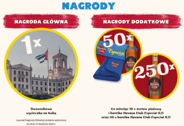 Wygraj dwuosobową wycieczkę na Kubę! etapy, 18+