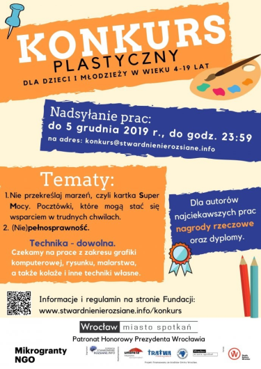 Wrocław: Konkurs plastyczny "(Nie)pełnosprawność. Nie przekreślaj marzeń"