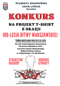 Konkursie na projekt T-Shirt z okazji 100-lecia Bitwy Warszawskiej