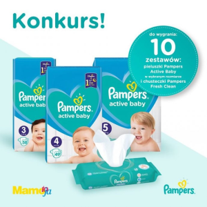 Wygraj pieluszki Pampers Active Baby i chusteczki Pampers Fresh Clean!