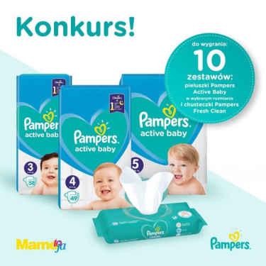 Wygraj pieluszki Pampers Active Baby i chusteczki Pampers Fresh Clean!