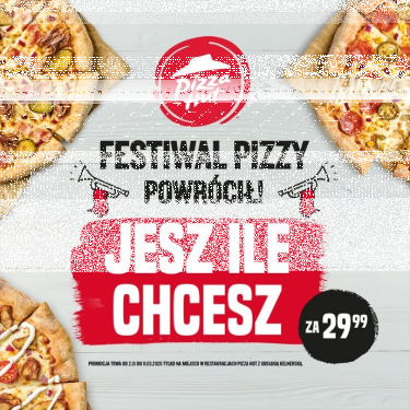 Rzeszów: Wygraj zaproszenie na festiwal pizzy w Pizza Hut! do godz. 15:00