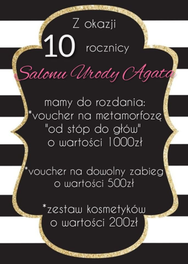 Wygraj 1 z 3 voucherów do salonu urody "Agata"