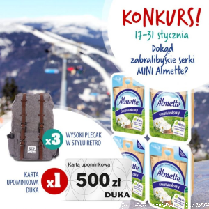 Konkurs "Dokąd zabralibyście (na ferie) serki Mini Almette?"