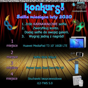 Konkurs "Karnawałowe selfie miesiąca – luty 2020"