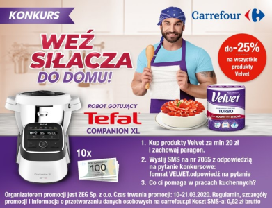 Konkurs "Velvet - Nieprzerwana moc sprzątania" Carrefour