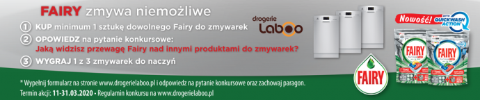 Konkurs "FAIRY zmywa niemożliwe" Drogerie Laboo
