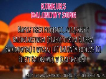 Białystok: Konkurs "Balonowy song" do godz. 12:00