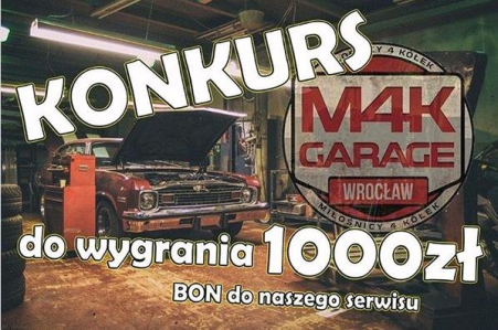 Wygraj bon 1000 zł na usługi w warsztacie samochodowym M4K Garage we Wrocławiu