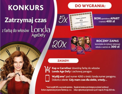 Konkurs "Zatrzymaj czas z farbą do włosów Londa Age Defy" Carrefour