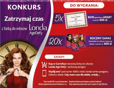 Konkurs "Zatrzymaj czas z farbą do włosów Londa Age Defy" Carrefour