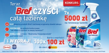 Konkurs "Teraz Bref czyści całą łazienkę" w sieci Biedronka