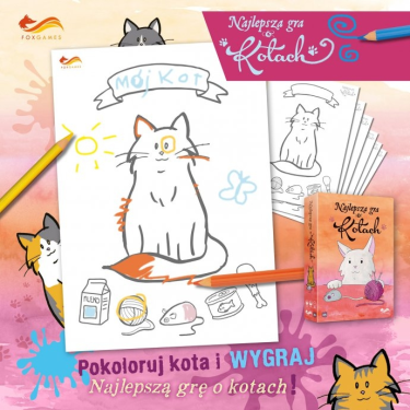 Konkurs plastyczny "Pokoloruj kota i wygraj grę"