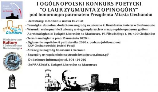 I OgólnopolskI Konkurs Poetycki "O Laur Zygmunta z Opinogóry"