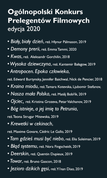 Ogólnopolski Konkurs Prelegentów Filmowych 2020