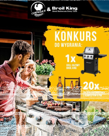 Wygraj grill gazowy Broil King oraz drewniana skrzynkę z 6 piwami Cornelius! 18+