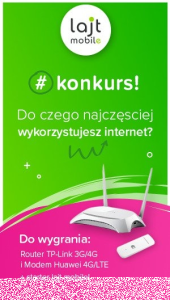 Wygraj router TP-Link + modem 4G Huawei oraz starter! do godz. 12:00