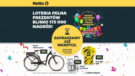 Loteria "Netto. 25. urodziny. Prezenty, nagrody"