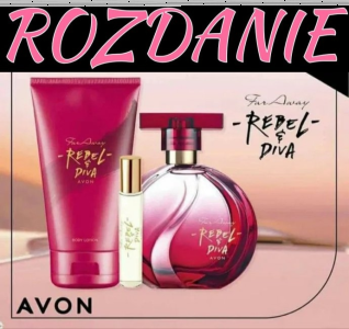Wygraj zestaw Far Away Rebel Diva Perfumy + Balsam + Perfumetka