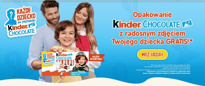 Konkurs "Każde Dziecko na opakowaniu Kinder Chocolate"