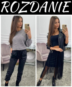 Wygraj spodnie eko skórka z ekspresami na bokach lub uroczą spódniczkę tiulową