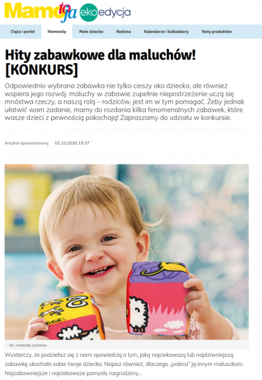 Konkurs "Hity zabawkowe dla maluchów"