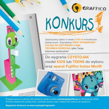 Konkurs plastyczny "Stwórz stojak do dezynfekcji rąk"