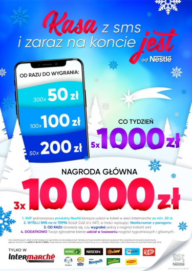 Loteria "Kasa z sms i zaraz na koncie jest" Intermarche